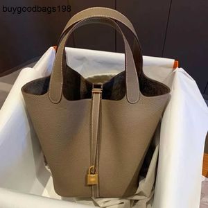 Luxury Picotins Bags Womens Handbags 2023 European and American Fashion New Vegetable Basket Bag Genuine Leather Litchi Pattern Togo Handbag Top Layer Cowhide Buck