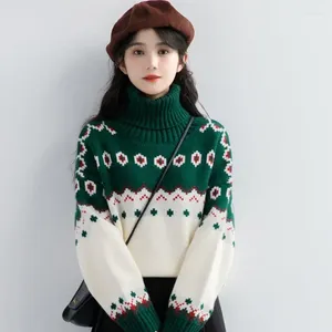 Maglioni da donna Maglione natalizio dolcevita stile coreano Come i pullover di celebrità di Internet Dolce maglione femminile autunno inverno in stoffa