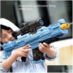 Bath Toys Electric Water Gun Childrens Outdoor Beach Pool Storkapacitet Summer Gel Blaster Guns For Parent-Child Drop Delivery Baby K DHVNY