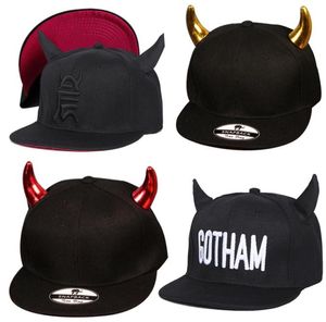 2017 Fashion Novelty Bones Gorras Snapbacks Hats Little Devil Horns Ears Hip Hop Baseball Hats Kvinnliga män Kvinnor Cap Funny5167084