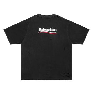 Männer und Damen Designer T-Shirt Mode Hip-Hop Loch Paar Briefdruck kurze Ärmel Größe S-XXXL