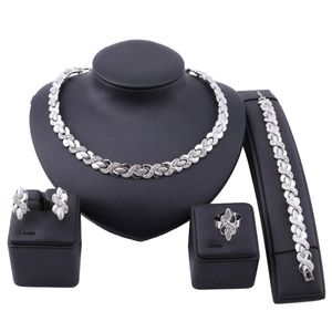 Statement Jewelry Set Brand Dubai Gold Silver Color Necklace Jewelry Sets Whole Nigerian Wedding Woman Accessories set2751