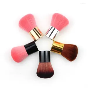 Makeup Brushes Kabuki Brush Blush Bronzer Loose Powder Foundation Syntetisk hår Flat med lock Fase Kontur Verktyg