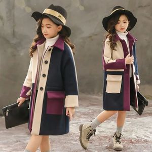 Cardigan Ragazze Giacca Autunno Inverno Giubbotti Per Cappotti di lana Moda Abbigliamento per bambini Cappotto Capispalla 4 6 8 10 12 13 Anni 231211