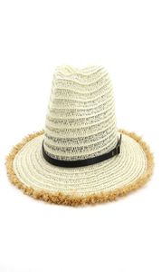 Chapéu de palha de papel liso jazz masculino feminino aba larga panamá chapéus de sol fivela de cinto decoração unissex cowboy cowgirl chapéu praia cap3318065