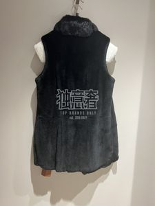 Gilet da donna Autunno e inverno Pelliccia di visone Nero loro piana Gilet