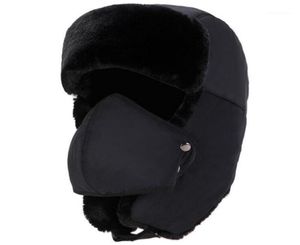 Berets Balaklava Earflap Bombowca czapki czapki szaliki mężczyźni kobiety rosyjskie traper hat turocze śnieg śnieg z szalikiem6020529