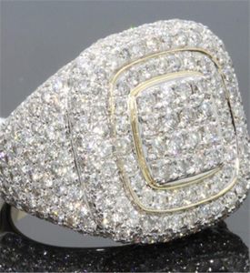 14 -krotnie złote pełne diamentowe pierścionki dla mężczyzn Hiphop Peridot kamień szlachetny Anillos de Bizuteria Wedding Bague Sparling Diamond Jewelry Ring2560383