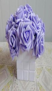 Purple Color 100p Dia7cm Artificial Simulation PE Foam EVA Camellia Rose Wedding Christmas Bridal Flower7609731