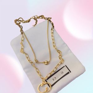 Luxury Fashion Gold Plated Silver Necklaces Selected Quality Pendant Necklace Couple Style Long Chain Delicate Young Girl Accessor6198349