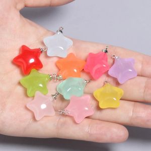 Charms Colorful Star Charms Resin Candy Color Pendants Keychain Handmade Necklace Bracelet Jewelry Making DIY Craft Accessories 10pcs 231208