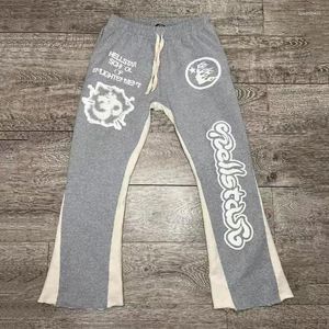 Men's Pants Retro Street Wear Gray Loose Sweatpants Joggers Stack