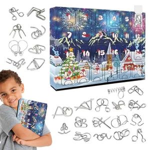 Party Games Crafts Brain Teaser Advent Calendar 24 Days Of Metal Puzzle Rings Christmas Advent Calendar Challenging And Educational 231208