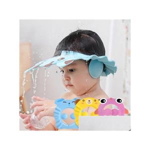 Duş başlıkları bebek banyosu saç şapkası karikatür şekil kalkanı kapak eva şampuan banyo mtipurpose uygun kafa vizörü gc1262 damla dhrbz teslim