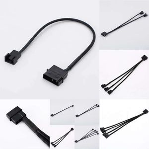 New Laptop Adapters Chargers 2pcs 27cm 4pin IDE Molex To 4-Port 3Pin/4Pin Cooler Cooling Fan Splitter Power Cable for Computer Fan Cable Splitter Power Cable