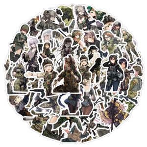 51st Camouflage Cool Girls Anime Graffiti Waterproof PVC Stickers Pack för kylbil Suitcase Laptop Notebook Cup Phone Desk Cykel skateboardfodral.