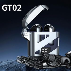 GT02 TWS Kulaklıklar Bluetooth Kulaklıklar Kablosuz Kulaklık Kadın Oyun Erkekler Akıllı Spor Stereo Mikrofon Ekran