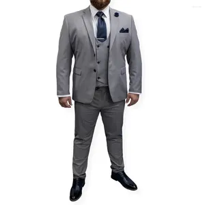 Ternos masculinos personalizados plus size blazer cinza lapela repicada único breasted 3 peças jaqueta calças colete fino ajuste roupas de luxo