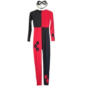 Women's Halloween Clown Cosplay Costume - Colorful Lycra Spandex Zentai Bodysuit with Mask for Girls