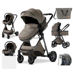 Passeggini # Royal Luxury Baby Passeggino 3 in 1 Paesaggio alto Pieghevole Wagen Carrozzina Carrozzina da viaggio portatile Consegna a domicilio Bambini Mate Ottws