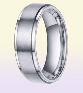 Tigrade 68mm Silber Farbe Wolfram Hartmetall Ring Männer Schwarz Gebürstet Hochzeit Band Männliche Verlobung Ringe Für Frauen Mode bague8015176