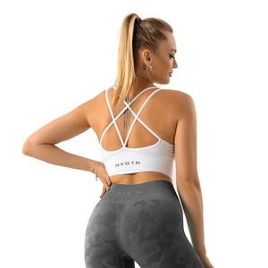 BRAS NVGTN Sömlös blomstra BRA SPANDEX TOP KVINNA Fitness Elastic Breatable Breast Enhancement Leisure Sports Underwear 231208