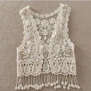 Cover-Ups Summer Toddler Kids Baby Girls Crochet Lace Hollow Cardigan Tops Vest Tassels Cover Up Waistcoat Swimwear Beachwear Saro297h