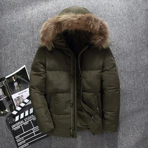 Jaquetas masculinas jaqueta de inverno homens pato branco para baixo grosso quente neve parkas casaco blusão gola de pele com capuz casaco de marca 231211