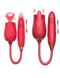 Clit Sucker Rose Vibrator mit Penisdildo 2 in 1 für Frauen Erwachsene Sexspielzeug8254770