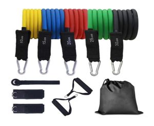 Resistance Bands Set Workouts Handtag med Portable Bag -träningsband Dörr Anchor Tube Kit Training och fotledsband9748232