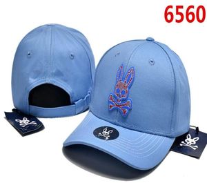 Blue Orange PsychoBunny Cap Baseball Cap för kvinnliga designers mössor monterade hattar män kvinnor lyxiga broderier justerbara sport caua1425832