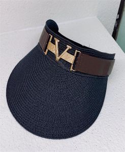 Topless Straw Hat Designer Summer Visors Fashion Men Women Hats Sunscreen Beach Personlighet Sunshade Caps High Quality8310780