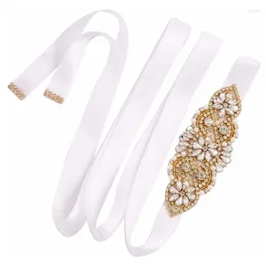 Belts JLZXSY Handmade Gold Dazzling Rhinestone Wedding Belt Vintage Crystal Bridal Sashes For Bride Bridesmaid Party Dress