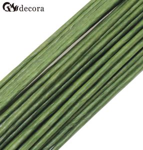 Pacotes inteiros de 2 2mm 40cm de papel ou PVC verde com fio de flor artificial stem100pcslot3151211