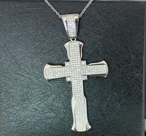 Hip Hop Choucong Nova Chegada Jóias de Luxo Real 925 Pingente de Prata Esterlina Branco Safira CZ Diamante Colar de Casamento Para Mother1319798