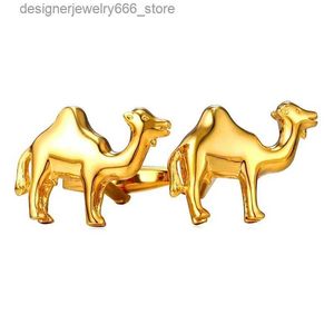 Manschettlänkar manschettknappar för mans kamelform enkel design man smycken gul guld/silver färg manschett länkar grossist män smycken c297 q231211