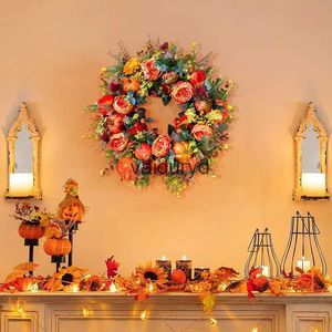 Dekoracje świąteczne Sztuczne jesienne wieńce do domu domowego domu wiszące dyni wisiorka na Święto Dziękczynienia dekoracja 2023vaiduryd