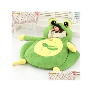 Animali di peluche ripieni Divertenti molto carini Cartoon Slee Bag Morbido animale Rana Scimmia Orso Gatto Letto Tappeto Tatami Divano Mat Beag Giocattolo Bambini G Ot89F