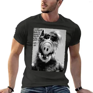 Homens camisetas Alf TV Show Poster 1986 Camisa Oversize Harajuku Roupas Masculinas Algodão Streetwear Plus Size Tops Tee