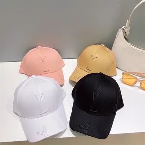 Y Marka Ball Caps Tasarımcı Şapkalar Unisex Beyzbol Kapakları İlkbahar ve Sonbahar Kapağı Pamuk Güneşlik Şapkası Erkekler İçin Kadın Tasarımcı 5A Kalite 100 Pamuk Nakış Logosu 4 Renk