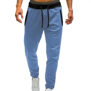 Męskie spodnie męskie swobodne fitness bieganie kolorystyczne kieszenie na stroje