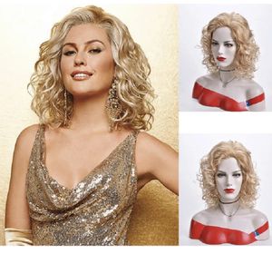 Cosplay perukları Avrupa ve Amerikan kısa kadın peruk Afrika moda kıvırcık saç kimyasal fiber yüksek sıcaklık ipek tam kafa kapağı 231211