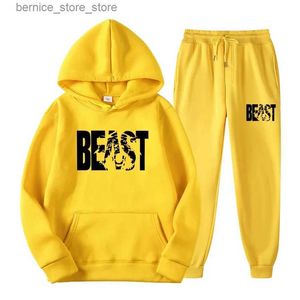 Homens Tracksuits Outono e Inverno Hoodie Define Homens Moda Fleece Red Hoodies Marca Calças Casual Jogger Terno Tracksuit Moletom Mulher Pulôver Q231211