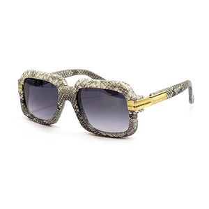 Moda caz męskie okulary przeciwsłoneczne projektant damski ciemnozielony wzór węża dekoracyjne okulary rama pary ozdobne herbatę lato Outoo189n