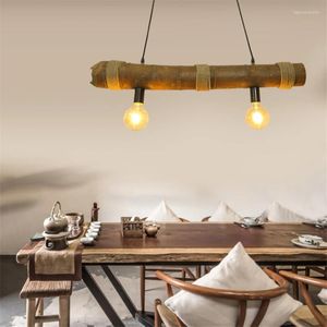 Lampy wiszące loft wioska bambus lampy do salonu wisząca herbata zen chiński bar restauracyjny Deco oświetlenie