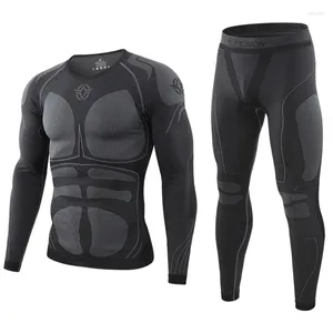 Men's Thermal Underwear Winter Warm Tactical Tight Suits Men Outdoor Sports Quick Dry Thermo Sets Fitness Cycling Long Johns