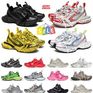 Big Size 46 3XL Sneaker Pares de Luxo Marca Casual Designer Sapatos Mulheres Homens Tripler Preto Sliver Bege Branco Ginásio Vermelho Cinza Escuro Luz Rosa Amarelo Sapatilhas de plataforma suja