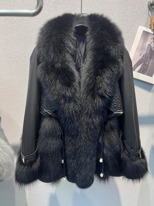 Women's Fur Faux 2023 Winter Women Real Natural Coat Geniune Sheepskin Leather Goose Down Jacket Luxury Thick Warm Female Outwear 231211