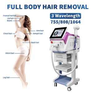 All Skin Suit Laser Dioder Hair Removal Machine 755 808 1064NM Portable Diode Laser Beauty Equipment för salong