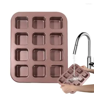 Bakeware Tools Non-Stick Brownie Baking Pan Mögel med 12 Divider Cupcake Supplies Kök Tillbehör Tray för muffin